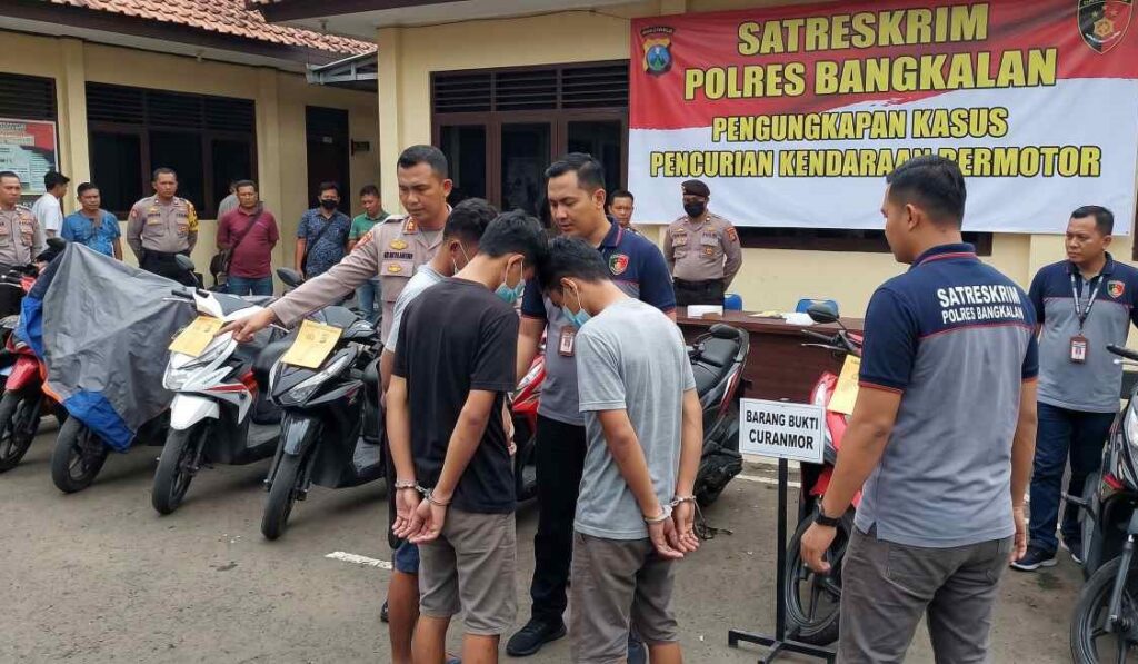 Beraksi Pakai Kunci T, Tiga Sindikat Curanmor di Bangkalan Terancam 7 Tahun Penjara