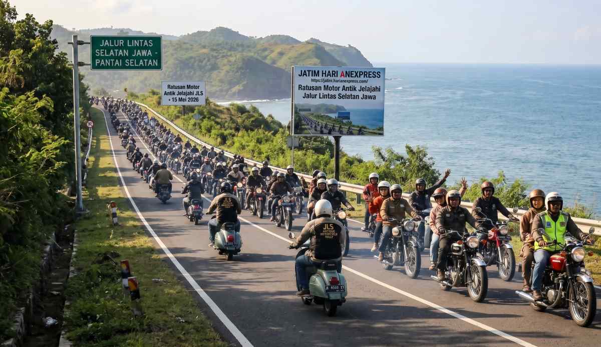 Ratusan Motor Antik Jelajahi Jalur Lintas Selatan Jawa