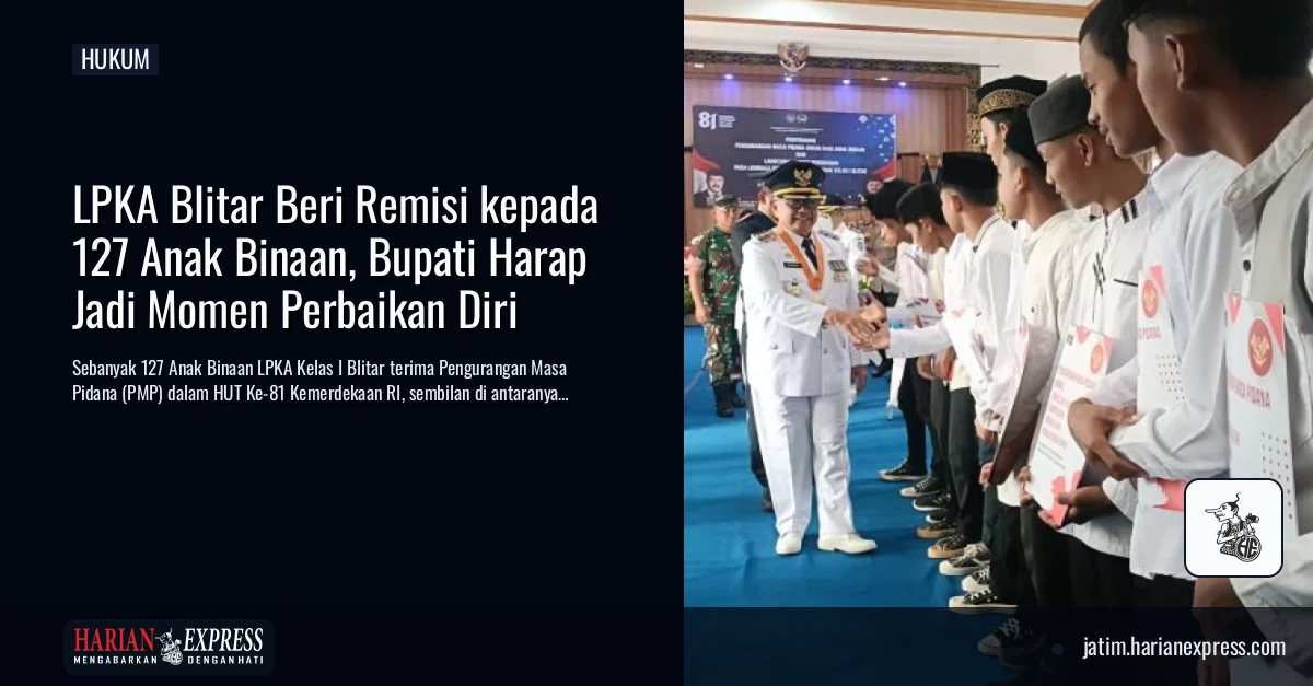 LPKA Blitar Beri Remisi kepada 127 Anak Binaan, Bupati Harap Jadi Momen Perbaikan Diri