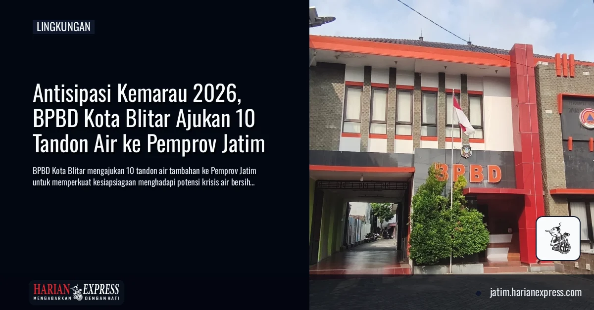 Antisipasi Kemarau 2026, BPBD Kota Blitar Ajukan 10 Tandon Air ke Pemprov Jatim