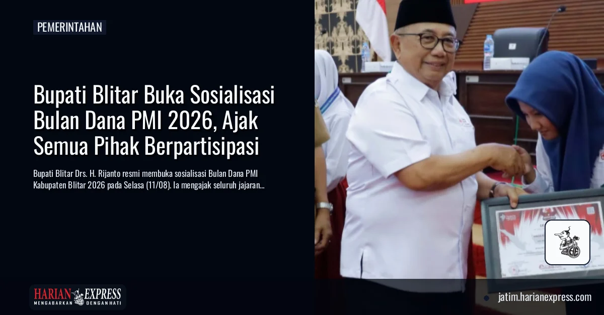 Bupati Blitar Buka Sosialisasi Bulan Dana PMI 2026, Ajak Semua Pihak Berpartisipasi
