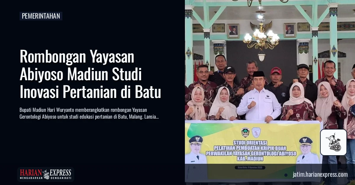 Rombongan Yayasan Abiyoso Madiun Studi Inovasi Pertanian di Batu