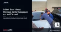 Balita 4 Bulan Selamat Dievakuasi Damkar Tulungagung dari Mobil Terkunci