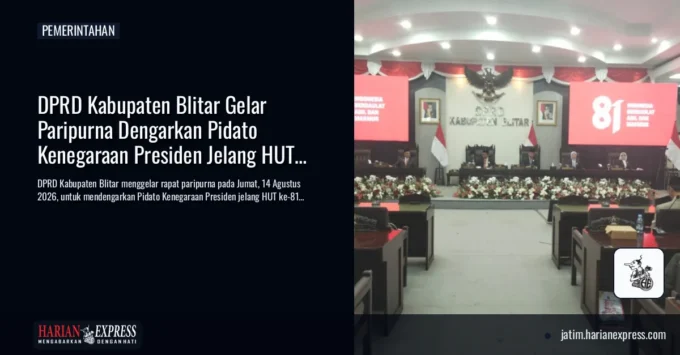 DPRD Kabupaten Blitar Gelar Paripurna Dengarkan Pidato Kenegaraan Presiden Jelang HUT ke-81 RI