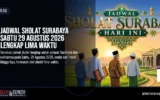 Jadwal Sholat Surabaya Sabtu 29 Agustus 2026 Lengkap Lima Waktu