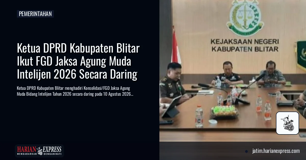 Ketua DPRD Kabupaten Blitar Ikut FGD Jaksa Agung Muda Intelijen 2026 Secara Daring