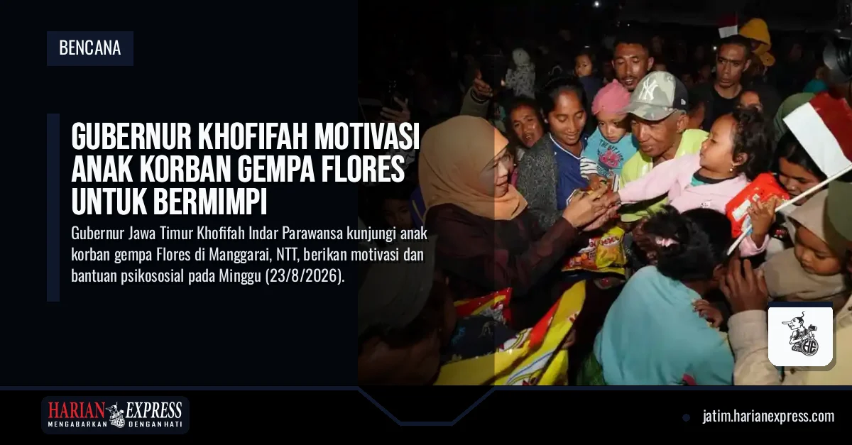 Gubernur Khofifah Motivasi Anak Korban Gempa Flores untuk Bermimpi