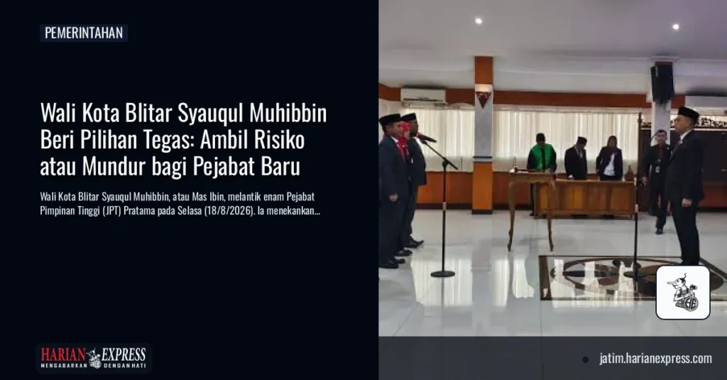 Wali Kota Blitar Syauqul Muhibbin Beri Pilihan Tegas: Ambil Risiko atau Mundur bagi Pejabat Baru