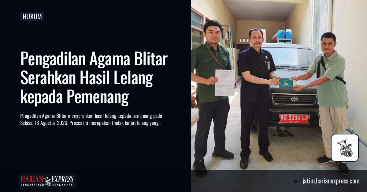 Pengadilan Agama Blitar Serahkan Hasil Lelang kepada Pemenang