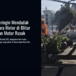Dahan Pohon Beringin Mendadak Patah, Pengendara Motor di Blitar Alami Cedera dan Motor Rusak