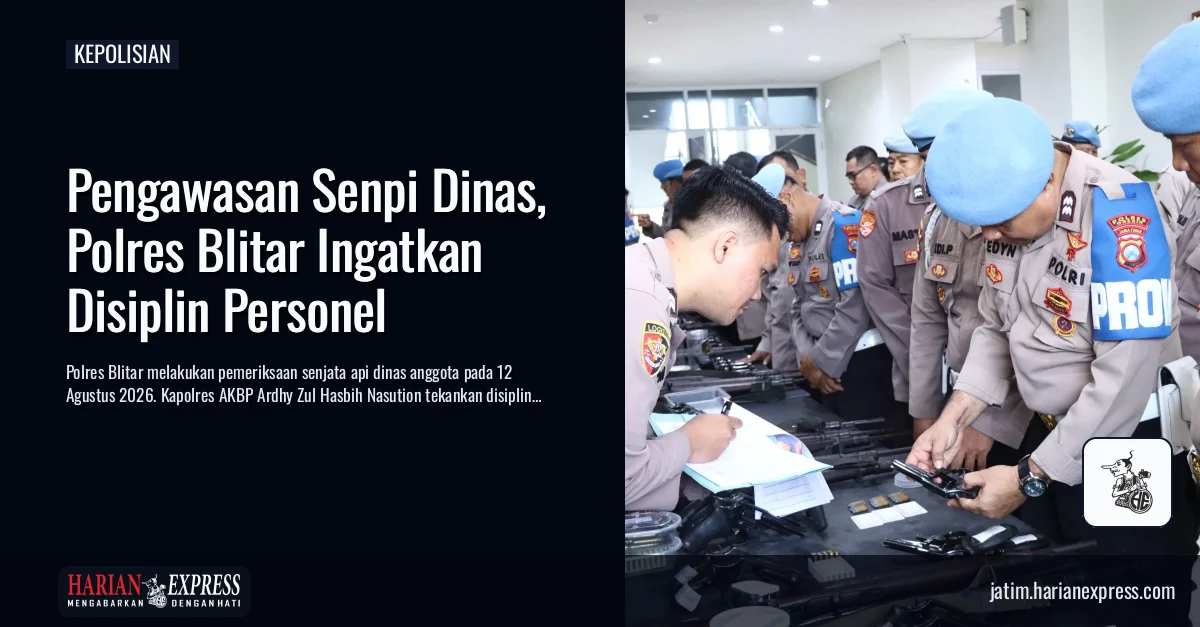 Pengawasan Senpi Dinas, Polres Blitar Ingatkan Disiplin Personel