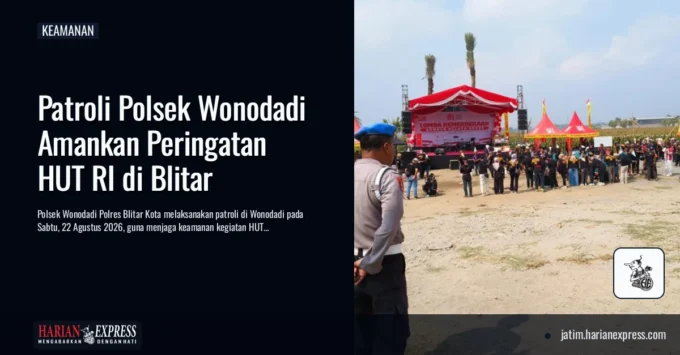 Patroli Polsek Wonodadi Amankan Peringatan HUT RI di Blitar