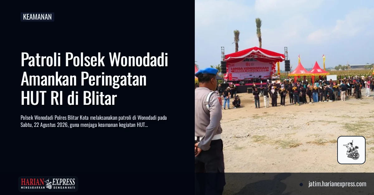 Patroli Polsek Wonodadi Amankan Peringatan HUT RI di Blitar