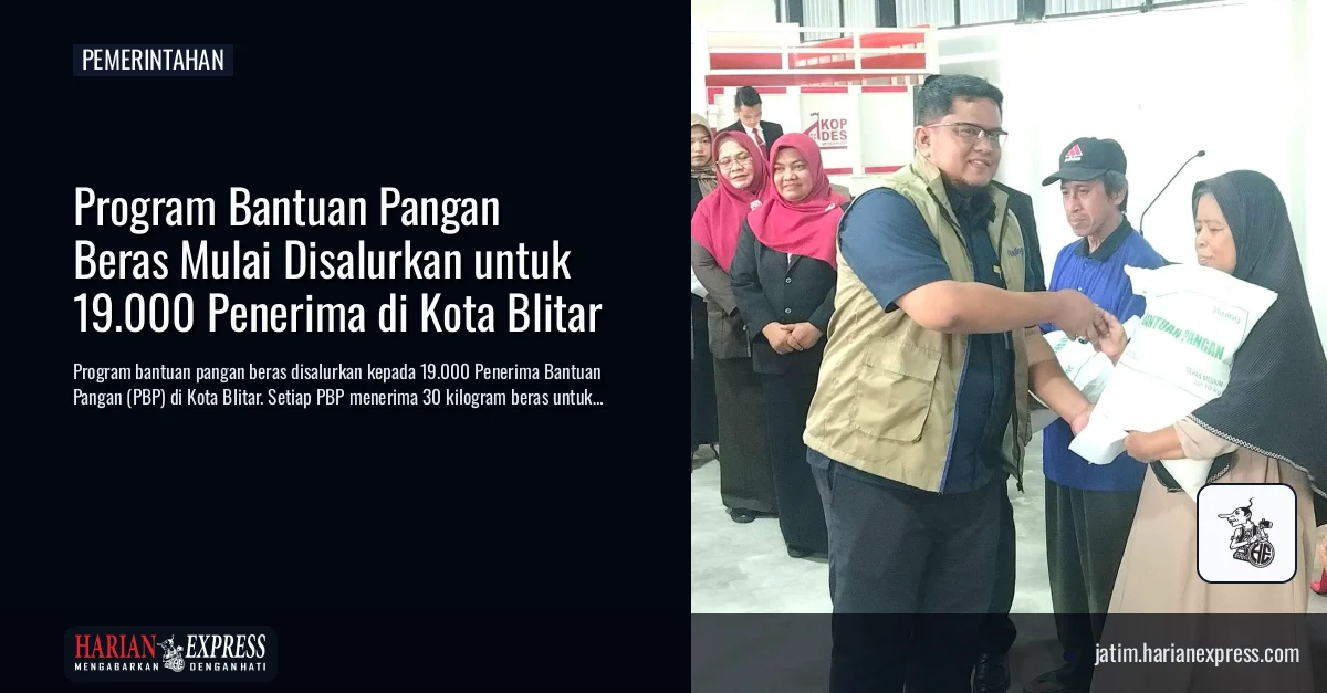 Program Bantuan Pangan Beras Mulai Disalurkan untuk 19.000 Penerima di Kota Blitar