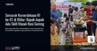 Semarak Kemerdekaan RI ke-81 di Blitar: Bapak-bapak Adu Skill Masak Nasi Goreng