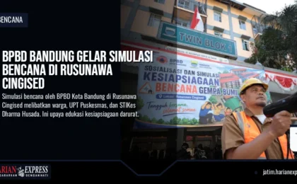BPBD Bandung Gelar Simulasi Bencana di Rusunawa Cingised