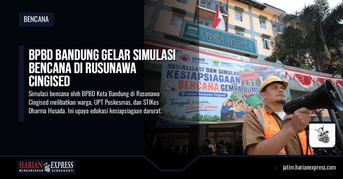 BPBD Bandung Gelar Simulasi Bencana di Rusunawa Cingised