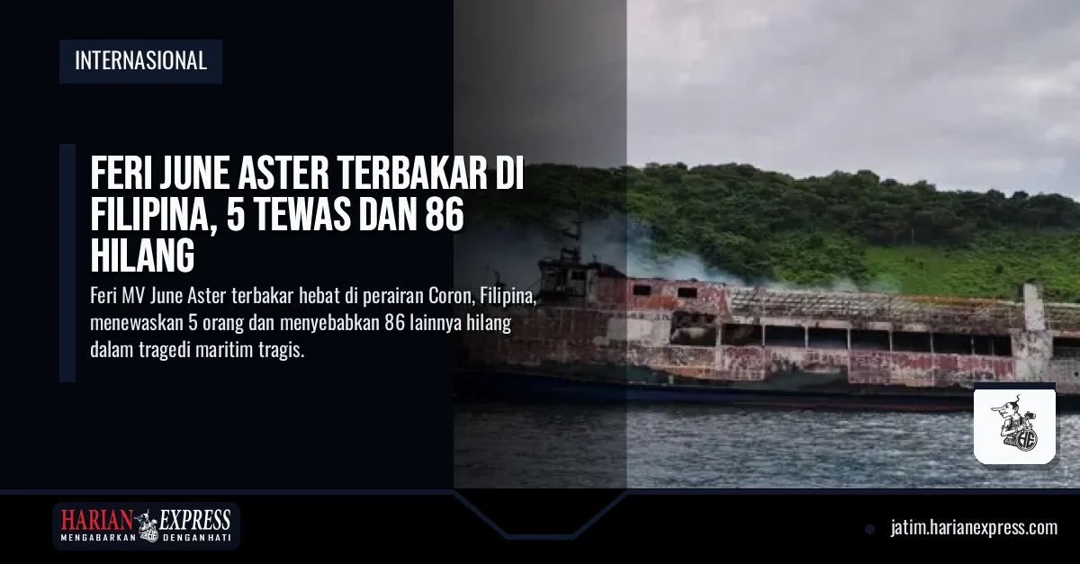 Feri June Aster Terbakar di Filipina, 5 Tewas dan 86 Hilang