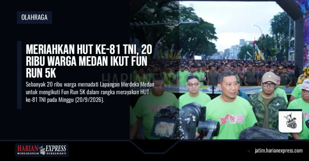 Meriahkan HUT Ke-81 TNI, 20 Ribu Warga Medan Ikut Fun Run 5K