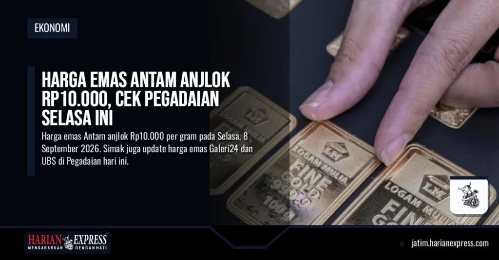 Harga Emas Antam Anjlok Rp10.000, Cek Pegadaian Selasa Ini