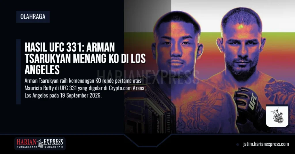 Hasil UFC 331: Arman Tsarukyan Menang KO di Los Angeles