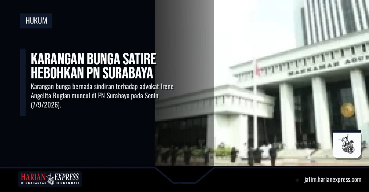 Karangan Bunga Satire Hebohkan PN Surabaya