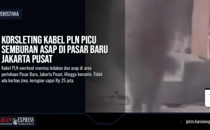 Korsleting Kabel PLN Picu Semburan Asap di Pasar Baru Jakarta Pusat