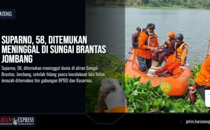 Suparno, 58, Ditemukan Meninggal di Sungai Brantas Jombang Suparno, 58, Ditemukan Meninggal di Sungai Brantas Jombang