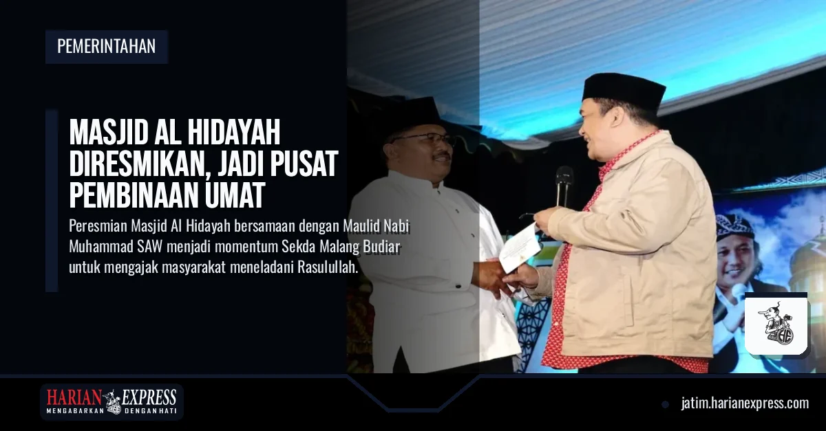 Masjid Al Hidayah Diresmikan, Jadi Pusat Pembinaan Umat