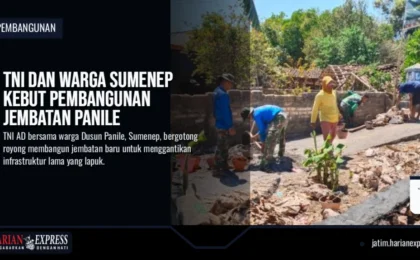 TNI dan Warga Sumenep Kebut Pembangunan Jembatan Panile