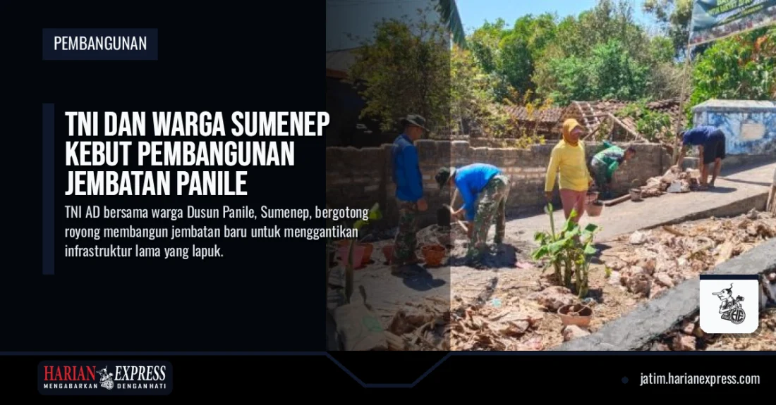 TNI dan Warga Sumenep Kebut Pembangunan Jembatan Panile