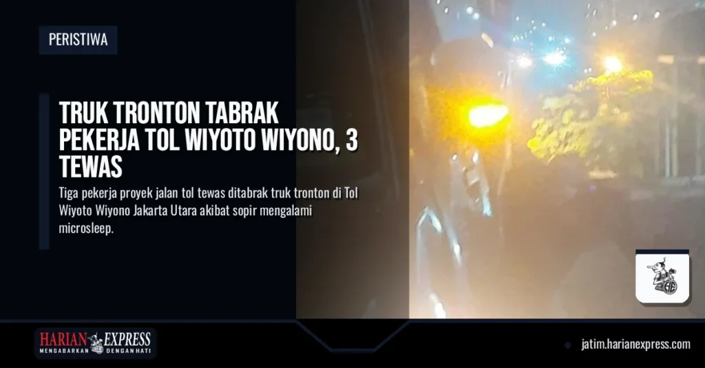 Truk Tronton Tabrak Pekerja Tol Wiyoto Wiyono, 3 Tewas