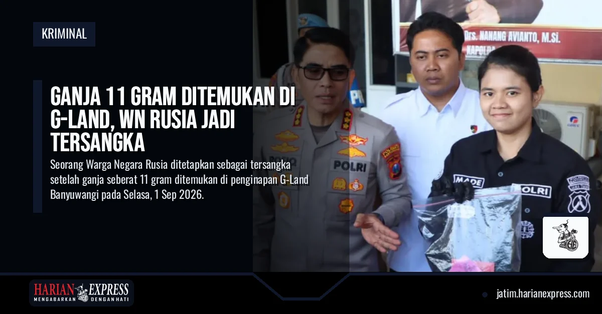 Ganja 11 Gram Ditemukan di G-Land, WN Rusia Jadi Tersangka