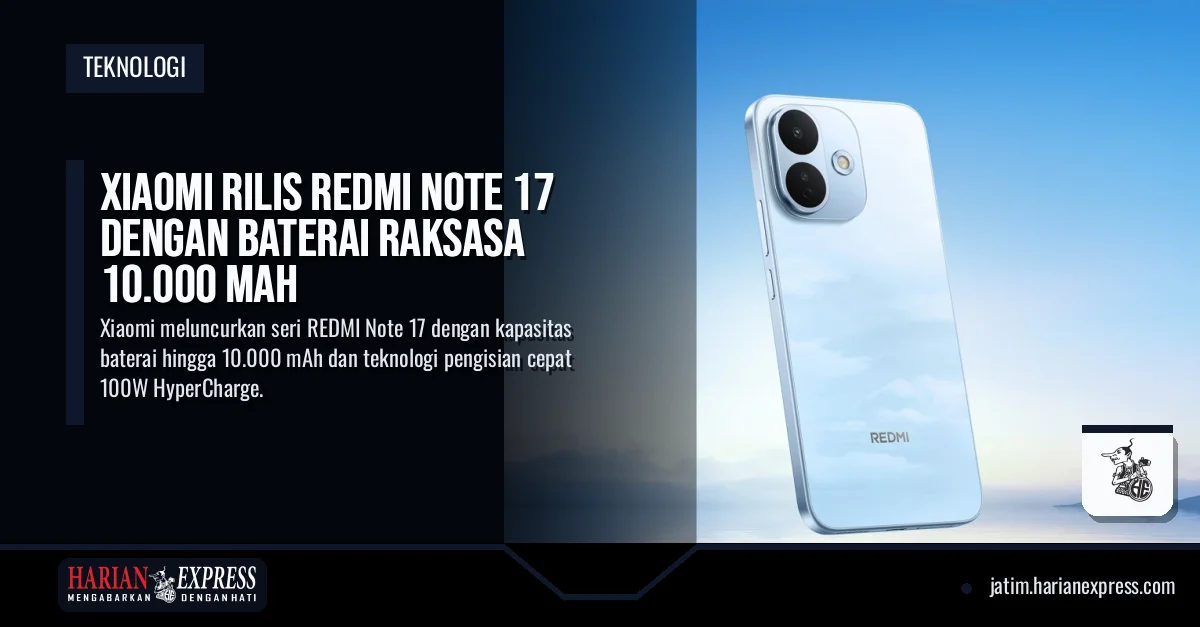 Xiaomi Rilis Redmi Note 17 dengan Baterai Raksasa 10.000 mAh
