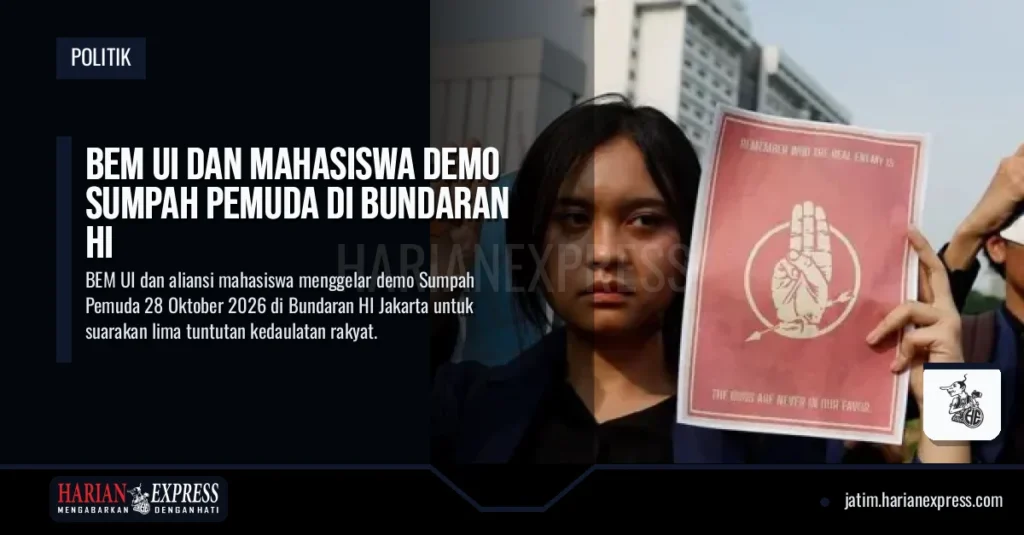 BEM UI dan Mahasiswa Demo Sumpah Pemuda di Bundaran HI