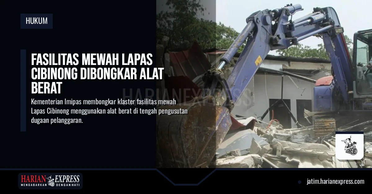 Fasilitas Mewah Lapas Cibinong Dibongkar Alat Berat