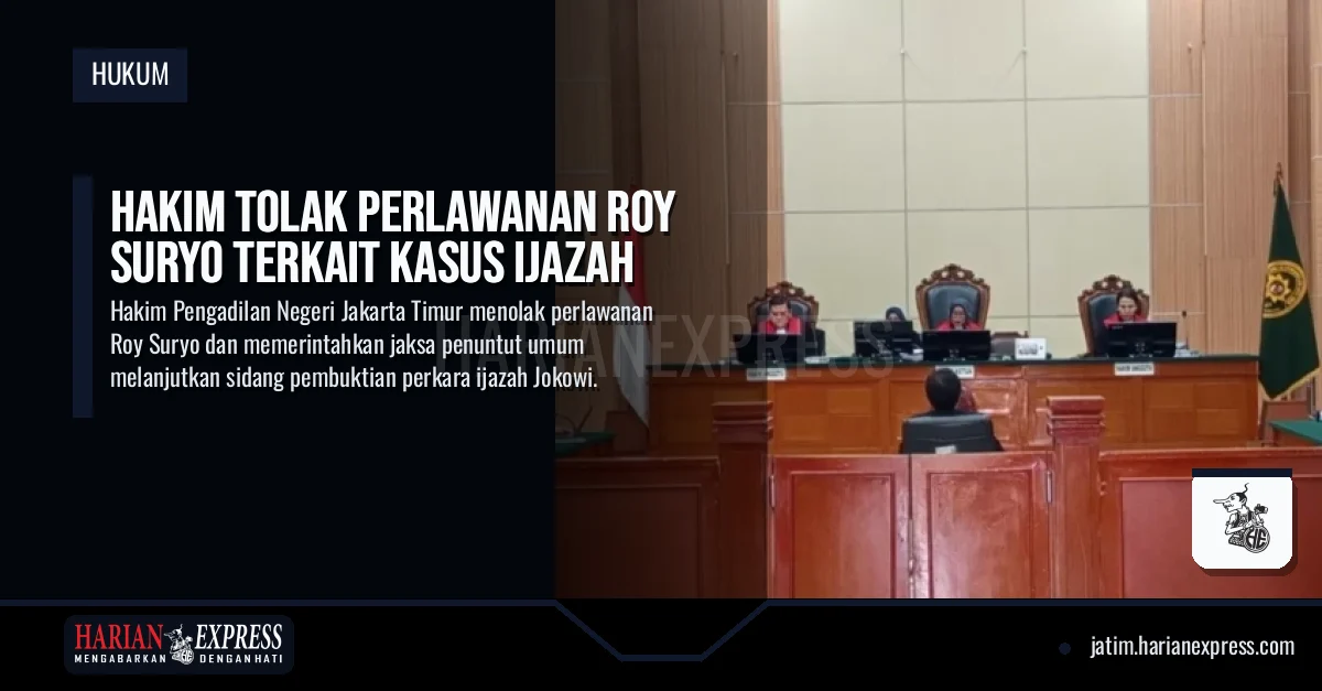 Hakim Tolak Perlawanan Roy Suryo Terkait Kasus Ijazah