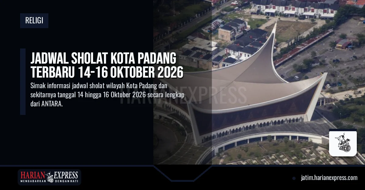 Jadwal Sholat Kota Padang Terbaru 14-16 Oktober 2026