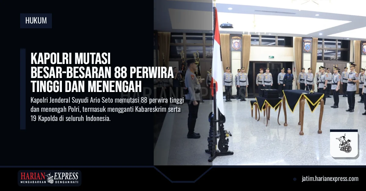 Kapolri Mutasi Besar-besaran 88 Perwira Tinggi dan Menengah