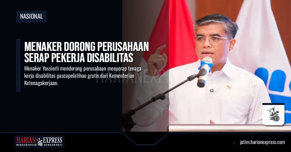 Menaker Dorong Perusahaan Serap Pekerja Disabilitas