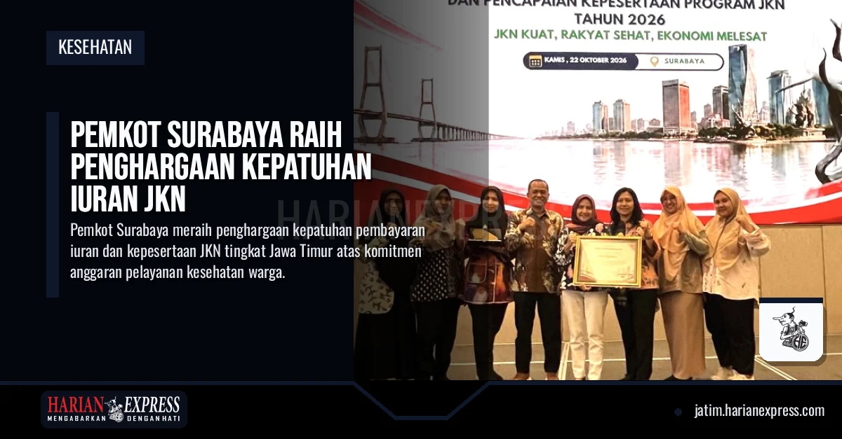 Pemkot Surabaya Raih Penghargaan Kepatuhan Iuran JKN