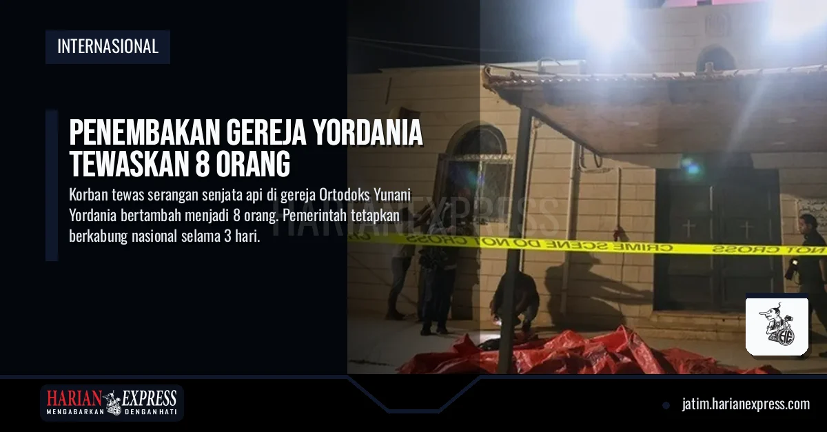 Penembakan Gereja Yordania Tewaskan 8 Orang
