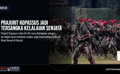 Prajurit Kopassus Jadi Tersangka Kelalaian Senjata