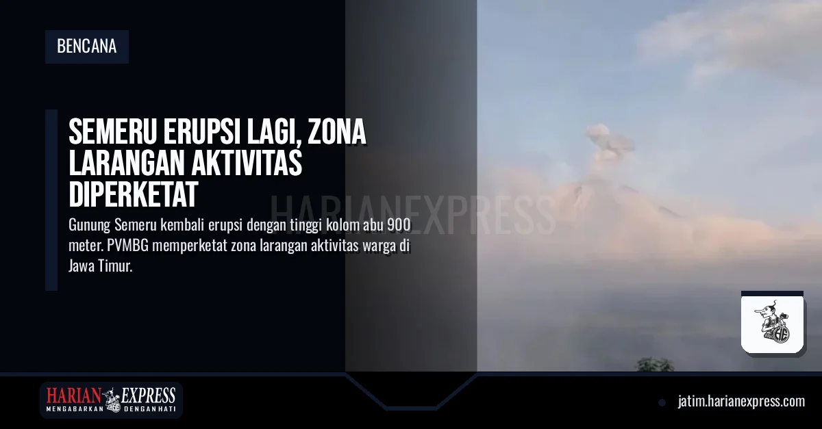 Semeru Erupsi Lagi, Zona Larangan Aktivitas Diperketat
